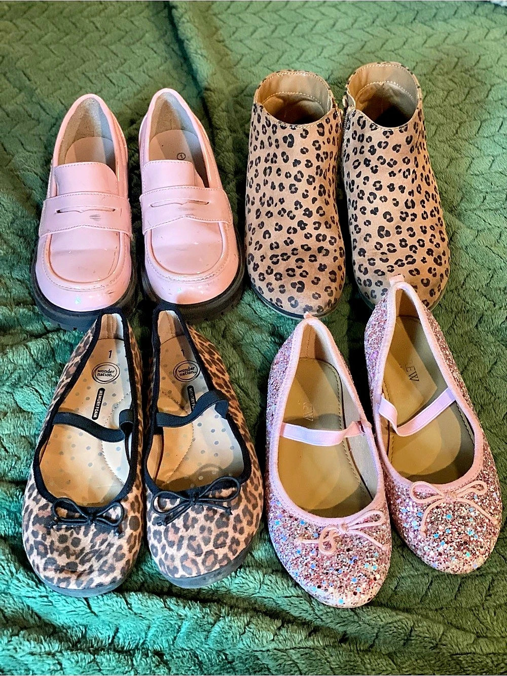 Kids Size 1 Girl’s Dress Shoes 4-Pair Lot